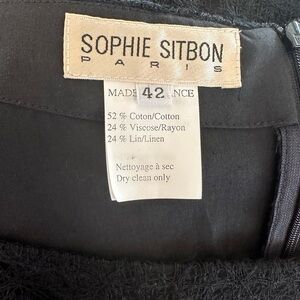 Selling SOPHIE SITBON (Paris) black, lace lined long/ half sleeve dress